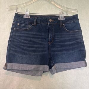 Time and Tru Dark Blue Cuffed Denim Shorts